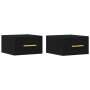Mesitas de Noche 2 pcs Montadas en la Pared de Roble Negro 35x35x20 cm de , Taquillas y armarios de almacenamiento - Ref: For...