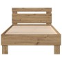 Cama con luces LED Roble Artesanal 75x190 cm Madera técnica de , Camas y somieres - Ref: Foro24-863816, Precio: 95,36 €, Desc...