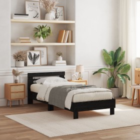 Comprar Cama con Luces LED Roble Negro 75x190 cm