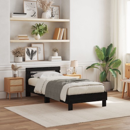 Cama  con Luces LED Roble Negro 75x190 cm Madera Ingenierizada | Foro24.es | Tu tienda online para hogar, jardín y más Foro24.es