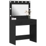 Mesa de tocador con luces LED en Roble Negro 78,5x41x135 cm de , Tocadores para dormitorios - Ref: Foro24-865029, Precio: 141...