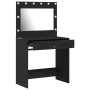 Mesa de tocador con luces LED en Roble Negro 78,5x41x135 cm de , Tocadores para dormitorios - Ref: Foro24-865029, Precio: 141...