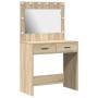 Tocador con luces LED Roble Sonoma 78.5x41x135 cm de , Tocadores para dormitorios - Ref: Foro24-865030, Precio: 133,20 €, Des...