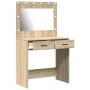 Tocador con luces LED Roble Sonoma 78.5x41x135 cm de , Tocadores para dormitorios - Ref: Foro24-865030, Precio: 133,20 €, Des...