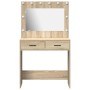 Tocador con luces LED Roble Sonoma 78.5x41x135 cm de , Tocadores para dormitorios - Ref: Foro24-865030, Precio: 133,20 €, Des...