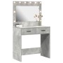 Mesa de Tocador con Luces LED Gris Concreto 78,5x41x135 cm de , Tocadores para dormitorios - Ref: Foro24-865031, Precio: 133,...