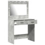Mesa de Tocador con Luces LED Gris Concreto 78,5x41x135 cm de , Tocadores para dormitorios - Ref: Foro24-865031, Precio: 133,...