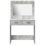 Mesa de Tocador con Luces LED Gris Concreto 78,5x41x135 cm de , Tocadores para dormitorios - Ref: Foro24-865031, Precio: 133,...