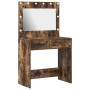 Tocador con Luces LED Roble Ahumado 78.5x41x135 cm de , Tocadores para dormitorios - Ref: Foro24-865032, Precio: 133,37 €, De...