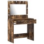 Tocador con Luces LED Roble Ahumado 78.5x41x135 cm de , Tocadores para dormitorios - Ref: Foro24-865032, Precio: 133,37 €, De...