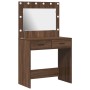 Tocador con Luces LED Madera Roble 78,5x41x135 cm de , Tocadores para dormitorios - Ref: Foro24-865034, Precio: 121,05 €, Des...