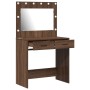 Tocador con Luces LED Madera Roble 78,5x41x135 cm de , Tocadores para dormitorios - Ref: Foro24-865034, Precio: 121,05 €, Des...