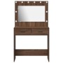 Tocador con Luces LED Madera Roble 78,5x41x135 cm de , Tocadores para dormitorios - Ref: Foro24-865034, Precio: 121,05 €, Des...