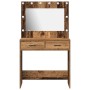 Mesa de Maquillaje con Luces LED Madera Vieja 78,5x41x135 cm de , Tocadores para dormitorios - Ref: Foro24-865035, Precio: 13...