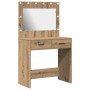 Tocador con Luces LED Roble Artesanal 78.5x41x135 cm de , Tocadores para dormitorios - Ref: Foro24-865036, Precio: 132,50 €, ...