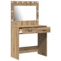 Tocador con Luces LED Roble Artesanal 78.5x41x135 cm de , Tocadores para dormitorios - Ref: Foro24-865036, Precio: 132,50 €, ...