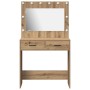 Tocador con Luces LED Roble Artesanal 78.5x41x135 cm de , Tocadores para dormitorios - Ref: Foro24-865036, Precio: 132,50 €, ...
