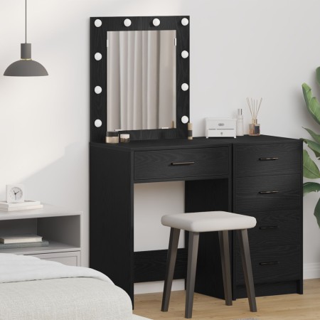 Mesa de Tocador con Luces LED Roble Negro 50x41x135 cm de , Tocadores para dormitorios - Ref: Foro24-865038, Precio: 98,70 €,...
