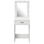 Mesa de Tocador con Luces LED Blanca 50x41x135 cm de , Tocadores para dormitorios - Ref: Foro24-865037, Precio: 95,63 €, Desc...