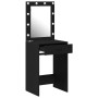 Mesa de Tocador con Luces LED Roble Negro 50x41x135 cm de , Tocadores para dormitorios - Ref: Foro24-865038, Precio: 98,70 €,...