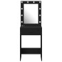Mesa de Tocador con Luces LED Roble Negro 50x41x135 cm de , Tocadores para dormitorios - Ref: Foro24-865038, Precio: 98,70 €,...