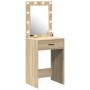 Tocador con luces LED Roble Sonoma 50x41x135 cm de , Tocadores para dormitorios - Ref: Foro24-865039, Precio: 93,67 €, Descue...