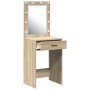 Tocador con luces LED Roble Sonoma 50x41x135 cm de , Tocadores para dormitorios - Ref: Foro24-865039, Precio: 93,67 €, Descue...