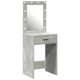 Mesa de maquillaje con luces LED en gris concreto, 50x41x135 cm de , Tocadores para dormitorios - Ref: Foro24-865040, Precio:...