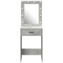 Mesa de maquillaje con luces LED en gris concreto, 50x41x135 cm de , Tocadores para dormitorios - Ref: Foro24-865040, Precio:...