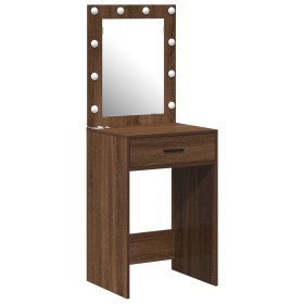Mesa de tocador con luces LED Marrón Roble 50x41x135 cm de , Tocadores para dormitorios - Ref: Foro24-865043, Precio: 95,63 €...