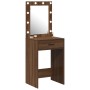 Mesa de tocador con luces LED Marrón Roble 50x41x135 cm de , Tocadores para dormitorios - Ref: Foro24-865043, Precio: 95,63 €...