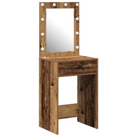 Mesa de tocador con luces LED Madera antigua 50x41x135 cm de , Tocadores para dormitorios - Ref: Foro24-865044, Precio: 92,26...