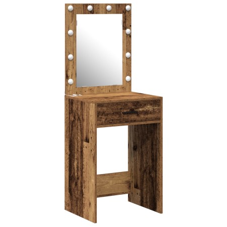 Mesa de tocador con luces LED Madera antigua 50x41x135 cm de , Tocadores para dormitorios - Ref: Foro24-865044, Precio: 92,26...