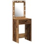 Mesa de tocador con luces LED Madera antigua 50x41x135 cm de , Tocadores para dormitorios - Ref: Foro24-865044, Precio: 92,26...