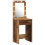 Mesa de tocador con luces LED Madera antigua 50x41x135 cm de , Tocadores para dormitorios - Ref: Foro24-865044, Precio: 92,26...
