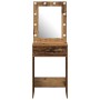 Mesa de tocador con luces LED Madera antigua 50x41x135 cm de , Tocadores para dormitorios - Ref: Foro24-865044, Precio: 92,26...