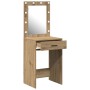 Mesa de tocador con luces LED de roble artesano 50x41x135 cm de , Tocadores para dormitorios - Ref: Foro24-865045, Precio: 92...