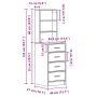 Alto Sonoma Roble 40x41x135 cm Madera Elaborada de , Aparadores - Ref: Foro24-865048, Precio: 105,16 €, Descuento: %