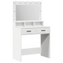 Mesa de tocador con luces LED, Blanca, 79x41x135 cm de , Tocadores para dormitorios - Ref: Foro24-865082, Precio: 124,07 €, D...