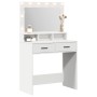 Mesa de tocador con luces LED, Blanca, 79x41x135 cm de , Tocadores para dormitorios - Ref: Foro24-865082, Precio: 124,07 €, D...