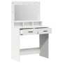 Mesa de tocador con luces LED, Blanca, 79x41x135 cm de , Tocadores para dormitorios - Ref: Foro24-865082, Precio: 124,07 €, D...