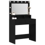 Mesa de tocador con luces LED negra en roble, 79x41x135 cm de , Tocadores para dormitorios - Ref: Foro24-865083, Precio: 130,...