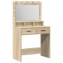 Mesa de Tocador con Luces LED Roble Sonoma 79x41x135 cm de , Tocadores para dormitorios - Ref: Foro24-865084, Precio: 120,32 ...