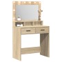 Mesa de Tocador con Luces LED Roble Sonoma 79x41x135 cm de , Tocadores para dormitorios - Ref: Foro24-865084, Precio: 120,32 ...