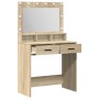 Mesa de Tocador con Luces LED Roble Sonoma 79x41x135 cm de , Tocadores para dormitorios - Ref: Foro24-865084, Precio: 120,32 ...