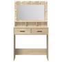 Mesa de Tocador con Luces LED Roble Sonoma 79x41x135 cm de , Tocadores para dormitorios - Ref: Foro24-865084, Precio: 120,32 ...
