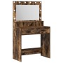 Mesa de tocador  con luces LED de madera ahumada 79x41x135 cm | Foro24.es | Tu tienda online para hogar, jardín y más Foro24.es