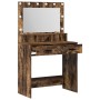 Mesa de tocador  con luces LED de madera ahumada 79x41x135 cm | Foro24.es | Tu tienda online para hogar, jardín y más Foro24.es