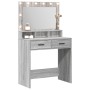 Tocador con Luces LED Gris Sonoma 79x41x135 cm de de , Tocadores para dormitorios - Ref: Foro24-865087, Precio: 126,66 €, Des...