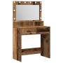 Mesita de Tocador  con Luces LED de Madera Vieja 79x41x135 cm | Foro24.es | Tu tienda online para hogar, jardín y más Foro24.es